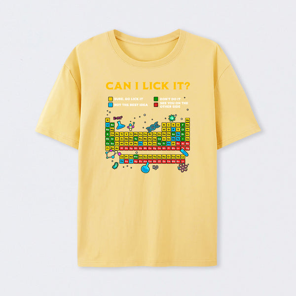 Yellow Can I Lick It Periodic Table T-Shirt