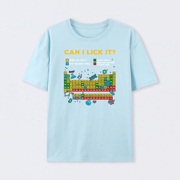 Light Blue Can I Lick It Periodic Table T-Shirt