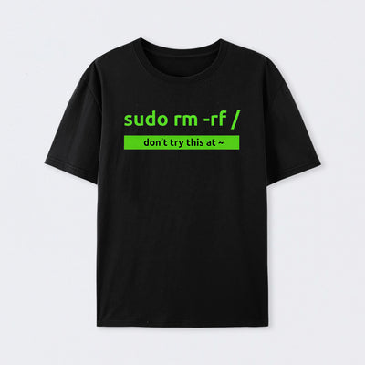 Black Sudo Linux Programming Command T-Shirt