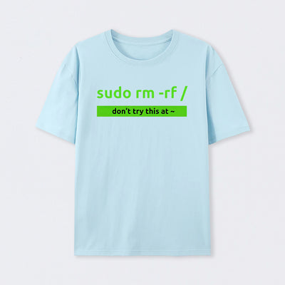 Light Blue Sudo Linux Programming Command T-Shirt