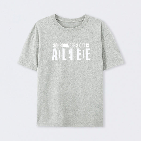 Grey SchrÖdinger's Cat ADLEIAVDE Science T-Shirt
