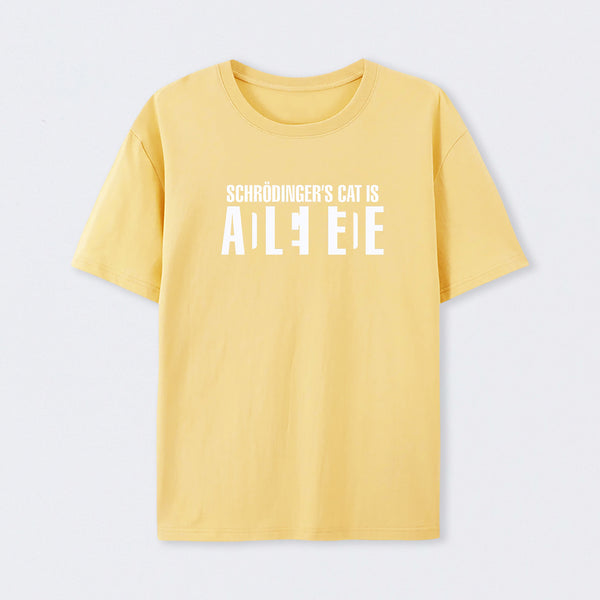 Yellow SchrÖdinger's Cat ADLEIAVDE Science T-Shirt