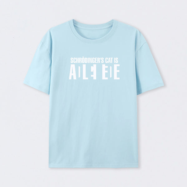 Light Blue SchrÖdinger's Cat ADLEIAVDE Science T-Shirt