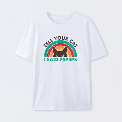 Tell Your Cat Top Retro Cat Rainbow T-Shirt