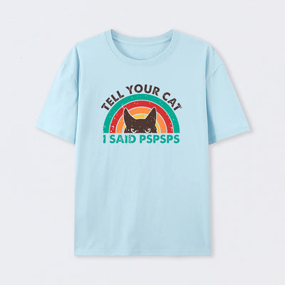 Tell Your Cat Top Retro Cat Rainbow T-Shirt