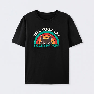 Tell Your Cat Top Retro Cat Rainbow T-Shirt