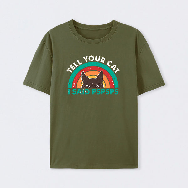 Tell Your Cat Top Retro Cat Rainbow T-Shirt